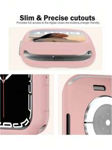 1 pieza Funda protectora de TPU mate rosa y silicona a prueba de golpes compatible con IWatch de 38mm, 40mm, 41mm, 42mm, 44mm, 45mm, funda de reloj suave y de moda compatible con Apple Watch Series 9, 8, 7, 6, 5, 4, 3, 2, 1 y SE3, accesorios de funda de reloj, adecuado para uso diario, fiestas, negocios, excelentes regalos de Navidad, cumpleaños, regreso a la escuela y vacaciones para mujeres y hombres - Rosa - Ver 8
