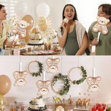 5 pièces Ventilateur en forme d'ours brun Ours en peluche Première décoration d'anniversaire Thème de l'ours brun Faveurs de fête Nous pouvons à peine attendre les décorations d'anniversaire Fournitures pour la fête de révélation du pour les invités Cadeaux de retour - Voir 5