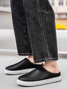 New Arrival Men's Versatile Slip-On Loafers, Minimalist Flat Outdoor Casual Moccasins - Black - View 4