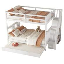 Kids Bed Frames, Headboards & Footboards - White + Pine + 140cm*200cm-1 - View 5