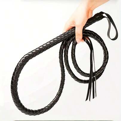 Heavy-Duty Western Cowboy Whip, Woven Faux Leather Cowboy Whip, Ergonomic Non-Slip Handle, Lightweight Design For Easy Control, Suitable For Equestrian Riding, Equestrian Training, Rodeo, Western Themed Parties, Cosplay, Accessories, And Equestrian Supplies, Western Riding - Compatible With Horses, Cowboy Accessories, Multipurpose Equestrian Riding Crop, Ideal Gift For Equestrian Events, Best Choice For Equestrian Enthusiasts, Suitable For Long-Term Use And Control, Cowboy Accessories, Tack And Supplies, Equestrian Equipment