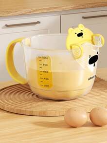 1PC Multi-Functional Measuring Cup With Strainer – Clear Plastic Measuring Jug With Scale, Filter Lid, And Spout For Baking, Cooking, And Kitchen Use - Multicolor - View 3