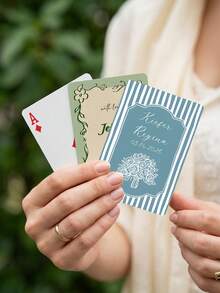Custom Wedding Playing Cards ,Customize Text,Wedding Playing Cards, Wedding Guest Book Alternative, Blank Poker Cards, Wedding Signing Book, Wedding Favor,Personalized Wedding Deck , Custom Printed Keepsake , Bridal Shower Favor,Personalized Deck For Couples, Weddings & Anniversaries - Multicolor - View 5