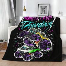 1PC 3D Monster Jam Monster Truck Cartoon Blanket, Edgy Gift For Motorsports Fans, Themed Man Cave Decor, Retro Sci-Fi Party Accent & Race Day Souvenir,Soft Throw Blanket For Home Bedroom Bed Sofa Picnic Travel Office Cover Blanket, Multiple Sizes 50x60 To 60x80 Inches - Nhiều màu 38 - Xem 4