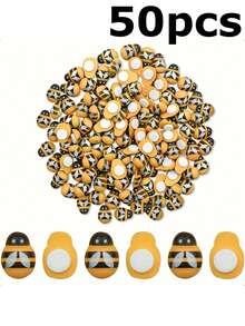 100/50/30 chiếc trang trí ong gỗ mini - Trang trí ong tự dính, màu trắng với cánh sọc đen, thích hợp cho sổ lưu niệm, tiệc tùng, vòng hoa nhà cửa, các dự án DIY và trang trí tiệc, thiết kế ong cổ điển, chất liệu gỗ | Trang trí ong | Trang trí phòng | Trang trí phòng ngủ | Trang trí nhà cửa | Trang trí tường | Trang trí sân vườn, Quà tặng cho nữ, Quà tặng cho nam, Quà tặng cho bạn bè - Giấy tự dính hình con ong - Xem 10