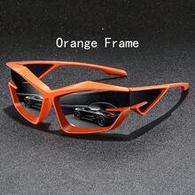 Fashion Retro Y2K Steampunk Oversized Frame Cool Unisex Sports Luxury Brand Designer Classic Retro  Sports Men's Women's Men's Glasses - 橙色框架 - 查看 13