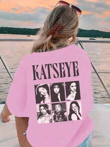 KATSEYE TOUR樂隊圖案印花,，女式寬鬆T卹，夏季上衣，K-Pop戰士系列，純棉上衣，女裝服飾，女式夏裝，針織服飾，派對裝束，大碼女裝，大碼女式圓領寬鬆上衣，閨蜜裝，度假服飾，休閒運動裝，優雅上衣，女士運動裝,頂部女裝，促銷女裝，男女同款，青少年裝、基本款T卹，夏季女裝，柔軟舒適，Y2K風格,夏季、春季、復活節、聖帕特里克節、聚會、海灘、婚禮、外出活動、畢業典禮、優雅、度假、休閒、運動、奢華、正式、亮片、波點、豹紋、花卉、圖案 - 暗粉 - 查看 2