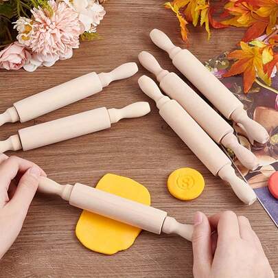 Mini Nudelholz, 360° Drehung, bequemer Griff, klare Textur, langanhaltend - geeignet für Backen, Pizza, Ton und mehr