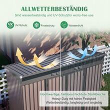 8x4ft Metal Garden Shed With Sturdy Metal Foundations, Weatherproof, Ideal For Garden And Patio, Spacious Brown Garden Shed – Foundation Frame Included (Base Plate Required) - A - View 6