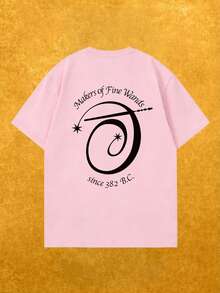 Whysmera SHEIN X Harry Potter Áo thun ngắn tay nữ thời trang thường ngày, in hình các nhân vật hoạt hình dễ thương và hình Hippogriff, thoáng khí, phong cách truyện tranh cổ điển, phù hợp cho mặc hàng ngày, đi học, xem phim, dã ngoại mùa hè và các bữa tiệc theo chủ đề thế giới phù thủy. - Màu Hồng baby - Xem 1