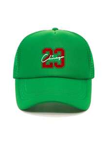 1顶时尚海绵帽，23号印花，成人卡车司机帽，棒球帽，钓鱼帽，趣味礼物帽，男女皆宜，春夏款 - 彩色 - 查看 4