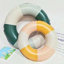 1PC Adult And Children's Colour-Block Inflatable Swimming Ring Baby Underarm Ring Popular Summer Beach Retro Thickened Inflatable Swim Ring Life-Saving Ring - Multicolor - View 1