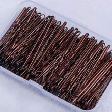 150个扁平发夹 - 棕色 - 查看 1