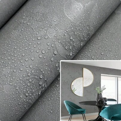 1 Rollo de papel tapiz de rosa plateada, adhesivo PVC removible, adecuado para dormitorio, comedor, decoración del hogar, forro de cajón, renovación de muebles, fácil instalación, 15.7inX39.3/118.1/196.8in