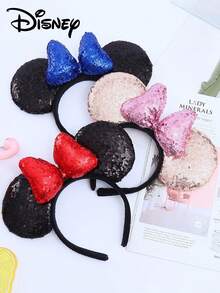 Disney 1个迪士尼米奇米妮亮片蝴蝶结发箍，卡通米妮3D亮片蝴蝶结加厚发箍，圣诞节/万圣节/生日礼物 - 彩色 - 查看 9