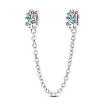 1 件装时尚心形闪亮珠子吊坠，镀银，适合手链项链 DIY 节日礼物 - 彩色 - 查看 11