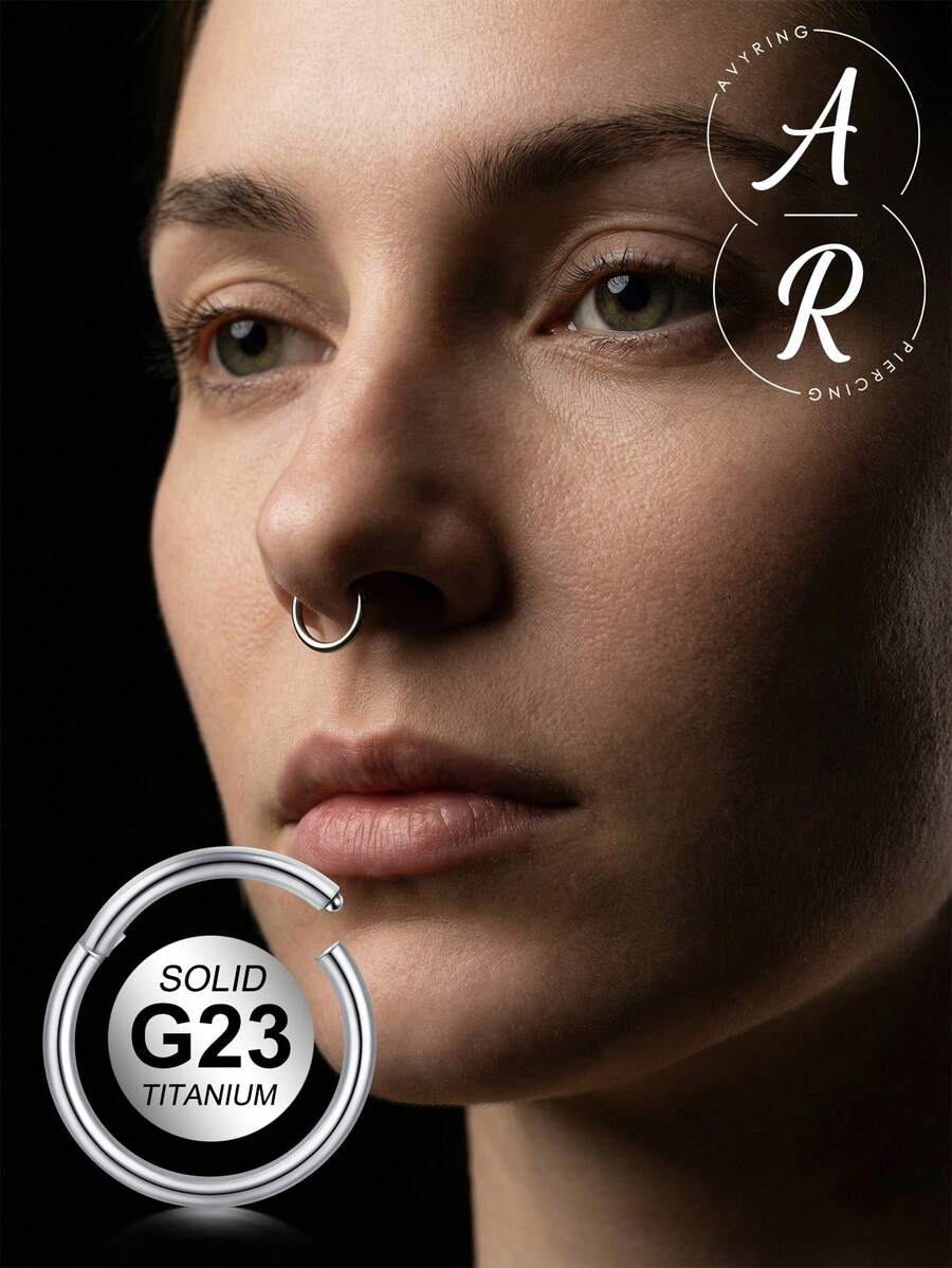 AVYRING Men Women G23 Titanium Hinged Nose Rings Hoop For Nostril Septum Cartilage Helix Daith Tragus Rook Conch Lip Ear Lobe Piercings - Buckle - View 1