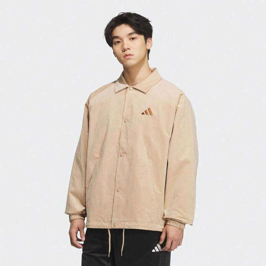 Adidas Men's GFX JACKET Single-Breasted Long Sleeve Knit Jacket Without Hood KR0218 - Khaki - View 1