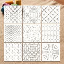 9件套可重复使用的PET刺绣模板，DIY几何线条缝纫图案模板 - mb-1套 - 查看 13