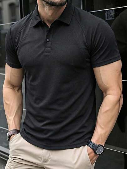 2pcs Men's Comfortable Classic Polo Shirt, Men's Polo Shirt, Men's T-Shirt, Business Casual Style, Machine Washable, Easy Care, Suitable For Summer Commuting, Sports, Business, Daily Wear, Boyfriend Gift