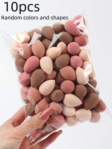 3/5/10/15/20/30/50pcs Mini Makeup Sponges, Random Colors & Shapes, Powder, Cream & Liquid Foundation Blender, Latex-Free Wet & Dry Use, Suitable For All Skin Types - Multicolor - View 12