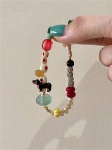 Cute Animal - Small Dog Beaded Necklace Suitable For Both Men And Women Daily Vacation Gift From A Best Friend Couple's Gift Music Festival - Colorful - View 5