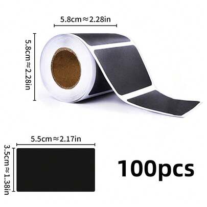 1 Roll Reusable Black Waterproof Sticker, Removable Chalkboard Sticker For Storage Boxes, Home & Kitchen Labeling