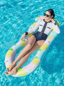 1pc Inflatable Water Lounger, Strawberry & Pineapple Design, Mesh Structure, With Pillow, PVC Material, Suitable For Water Activities, Pool, Beach, Theme Party, Inflatable Water Float, Requires Separate Air Pump Purchase - Fruit Mesh Recliner - View 4