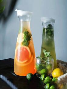 Durable Acrylic Square Plastic Water Bottle With Lid Transparent Juice Container Cold Pressed Juice Decanter Bottle Suitable For Chilled Juice And Milk Sealed Cold Water Bottle Suitable For Kitchen Restaurant And Bar Kitchen Accessories - Multicolor - View 4