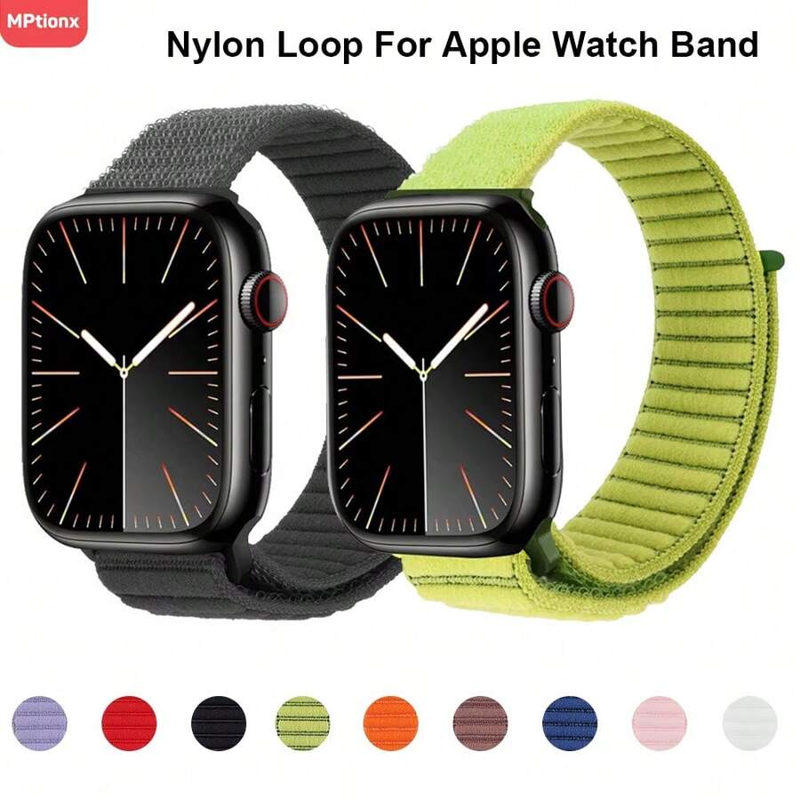 1pc Nylon Woven Strap Suitable Compatible With Apple Watch Series, Compatible With Apple Watch Ultra 3 2 1 SE 49mm, S11 S10 9 7 8 6 5 4 3 42mm 46mm, Smartwatch Replacement Strap