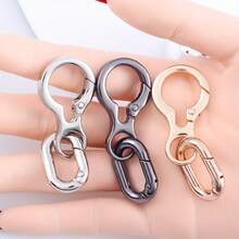 2pcs Rotating Clasp, Double-Ended Rotating Spring Clasp Hook Metal Rotating Clasp Carabiner With Spring O-Ring, Suitable For Key Chain, Bag, Wallet, Lanyard DIY Crafts Tail Keychain - Gun color - View 5