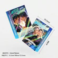124张全息卡片，欧美电视剧激烈竞争贴纸，LOMO卡片，全息收藏卡，贴纸，双面高清照片卡，书签，KPOP明星周边 - 彩色 - 查看 3