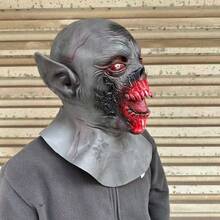1pc Halloween Scary Funny Vampire Face Mask, Horror Zombie Headpiece Adult Party Prop Latex Toy, Alien COS Headgear, Holiday Costume Prop, Ghastly Ghost Mask, Cosplay Outfit, Halloween Theme Party Decor, Stage Performance Accessory, Holiday Party Costume, Masquerade Prop, Suitable For Halloween, Christmas, Carnival, Parties And More, Great Gift For Family And Friends, Daily Pranks, Haunted House Decor - Mask - View 4
