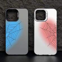 Love Spider Web Phone Cases For IPhone 17/16/15/14/13/12/11/Plus/Pro/Pro Max/17 Air And Galaxy S26/S25/S24 Plus/S23/S22/S21 UltraProtective Case - Shockproof Cover Couple Gift Protection Protector - 黑色 - 查看 4