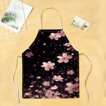 1pc Cherry Blossom Pattern Apron, Creative Funny Fashion Printed Apron, Home Cleaning Apron, Easy Clean Kitchen Cooking Apron, Creative Home Apron - Multicolor - View 20