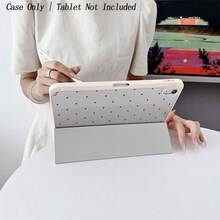 1pc Book-Style Pink & Gray Polka Dot Protective Case - Flip Cover Design With Multi-Angle Stand, Minimalist Polka Dot Pattern Protective Case With Pencil Slot, Compatible With  10.9/10.2/Air 5th Gen/Pro 11/10th Gen/9.7/Air 2/ (7th Gen)/ (8th Gen)/ Air 4/5/ Pro 11/ 10th Gen 10.9" 2022/ Air 13" (M3 2025) - Xem 7