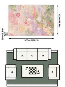 1件装现代创意花卉图案柔软仿羊毛地毯/地垫，适用于浴室、厨房、玄关、走廊、床边、客厅、卧室，可机洗，家居装饰 - 彩色 - 查看 16