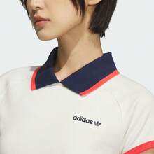 Adidas Originals Women's Short Sleeve Polo Shirt, Knitted Collar - White - View 5