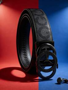 Premium Casual Business Zinc Alloy Letter Automatic Buckle Belt, Men's Versatile Minimalist Casual Pants Belt, Random Pattern Cutting - Multicolor - View 9