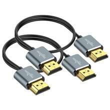 フレキシブル& スリムケーブル 0.5M2本入り 超薄型コード 高速4K@ 60Hz 18gbps 2160P/ 1080P - チェックする 7
