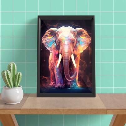 ملصق فني لحائط بتصميم ماسي للفيل، ديكور منزلي بدون إطار لغرفة المعيشة والنوم، بموضوع الحيوانات