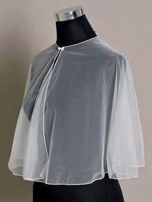Wedding Jacket Top Removable Bolero Wedding Accessories Bridal Tulle Short Detachable Party Accessory - Multicolor - View 7