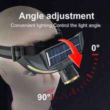 9900LM Most Powerful Solar Headlamp 4 Modes Rechargeable LED Headlight Solar Charging Built-In Battery Outdoor Fishing Lantern - Headlamp - View 7