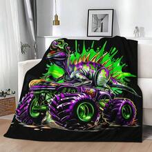 1PC 3D Monster Jam Monster Truck Cartoon Blanket, Edgy Gift For Motorsports Fans, Themed Man Cave Decor, Retro Sci-Fi Party Accent & Race Day Souvenir,Soft Throw Blanket For Home Bedroom Bed Sofa Picnic Travel Office Cover Blanket, Multiple Sizes 50x60 To 60x80 Inches - Nhiều màu 21 - Xem 3