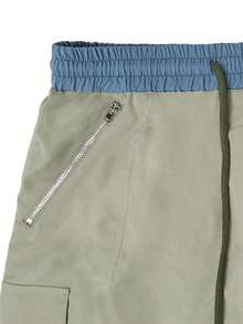 GILIPUR Y2K风格绿色休闲优雅女士抽绳中长裙，街头时尚口袋设计，春季款 - 綠色 - 查看 10