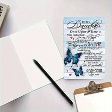 A Paper Greeting Card With Red Envelope, From Mother To Daughter - A Heartfelt Birthday Card With Butterfly Design - A Note Of Love Suitable For Any Occasion - From Mom To Daughter - Multicolor - View 6
