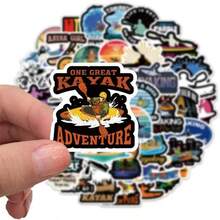 Kayak Kayaking Stickers 50 Pcs Canoe Kayaker Waterproof Vinyl Decals Bottles Laptop Refrigerator Luggage Computer Mobile Phone Skateboard Bike Dcor - Multicolor - View 4