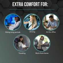 Almohada de soporte lumbar con espuma viscoelástica, adecuada para sillas de oficina, sillas de juego o uso en automóvil. Cojín ergonómico para la espalda, imprescindible para oficina y hogar. Proporciona soporte cómodo para la postura y alivia la tensión lumbar. - Negro - Ver 5