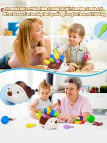 1pc Children's Early Education Hedgehog Puzzle Toy, Develops Intelligence And Hand-Eye Coordination, Infant Holiday Gift - Multicolor - View 6