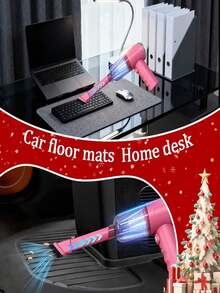 A Fashionable Compact Pink Cordless Vacuum Cleaner Designed For Women, Portable Design Easily Cleans Narrow Spaces, Simplifies Cleaning Process, Perfect Gift For Her - Pink - View 6